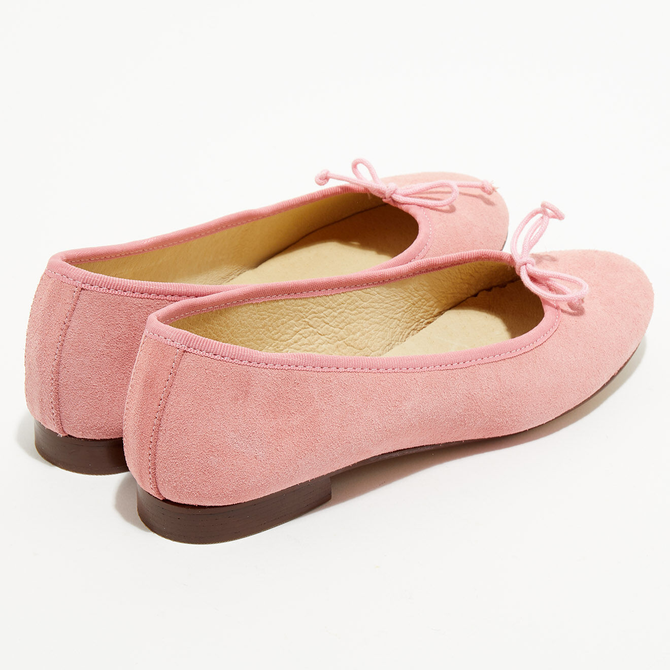 Quartier Latin Ballerines en Velours de Cuir Jeanne roses