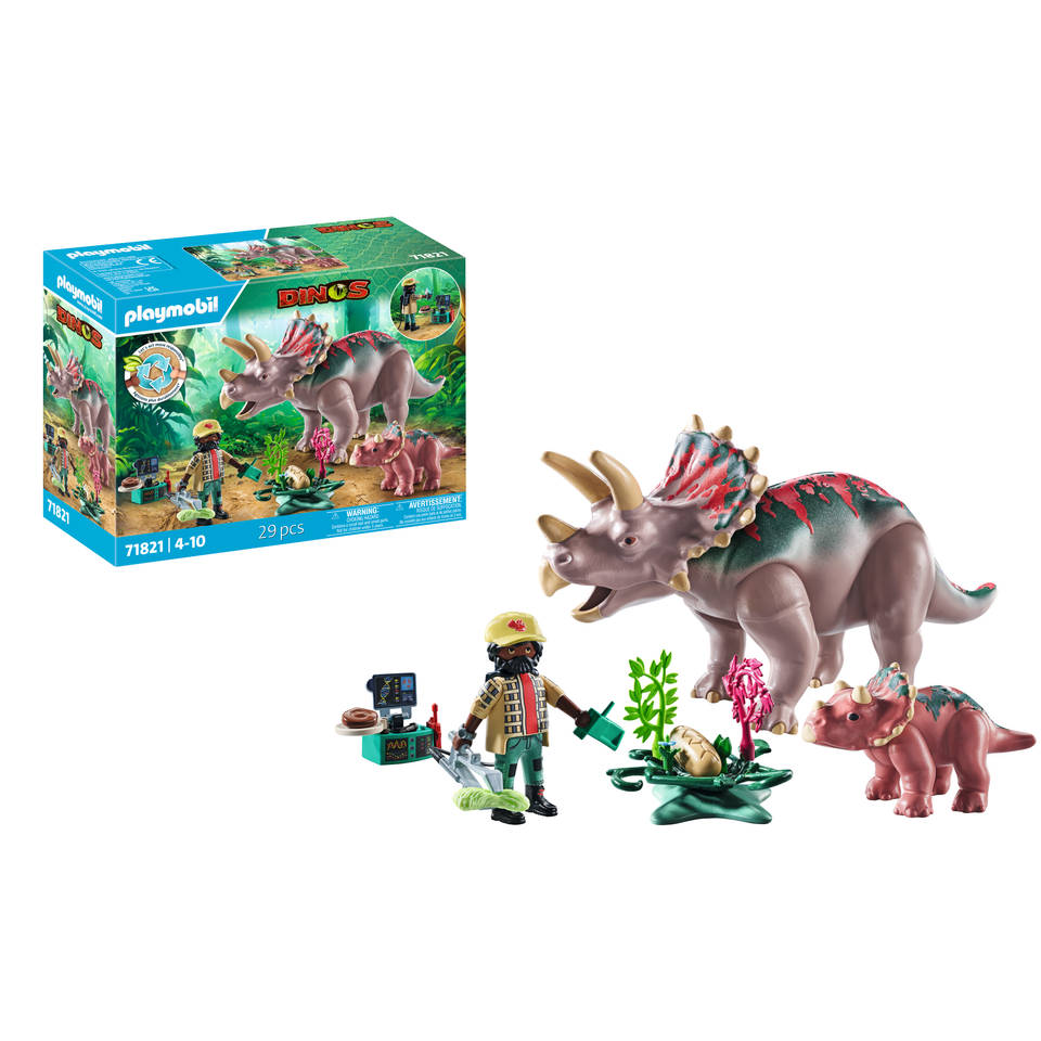 PLAYMOBIL Dinos triceratops familie 71821