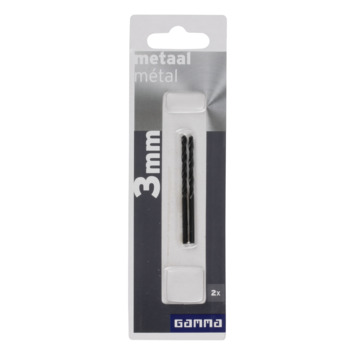 GAMMA metaalboor rond Ø 3 mm 2 stuks