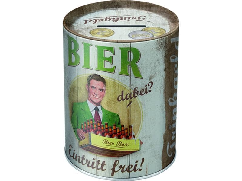 Nostalgic Art Spardose Bierkasse Person Sparkasse in Ölfass-Form