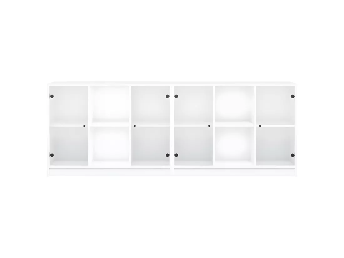 Bibliothèque avec portes blanc 204x37x75 cm bois d'ingénierie