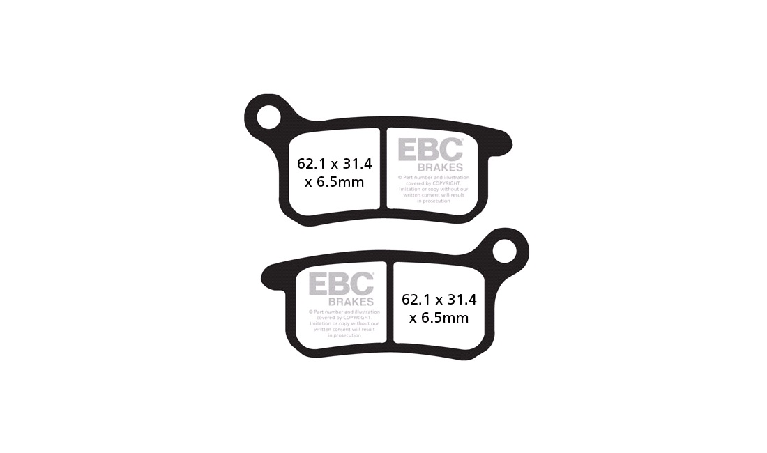 Bremseklodser for EBC R, SX65 02<