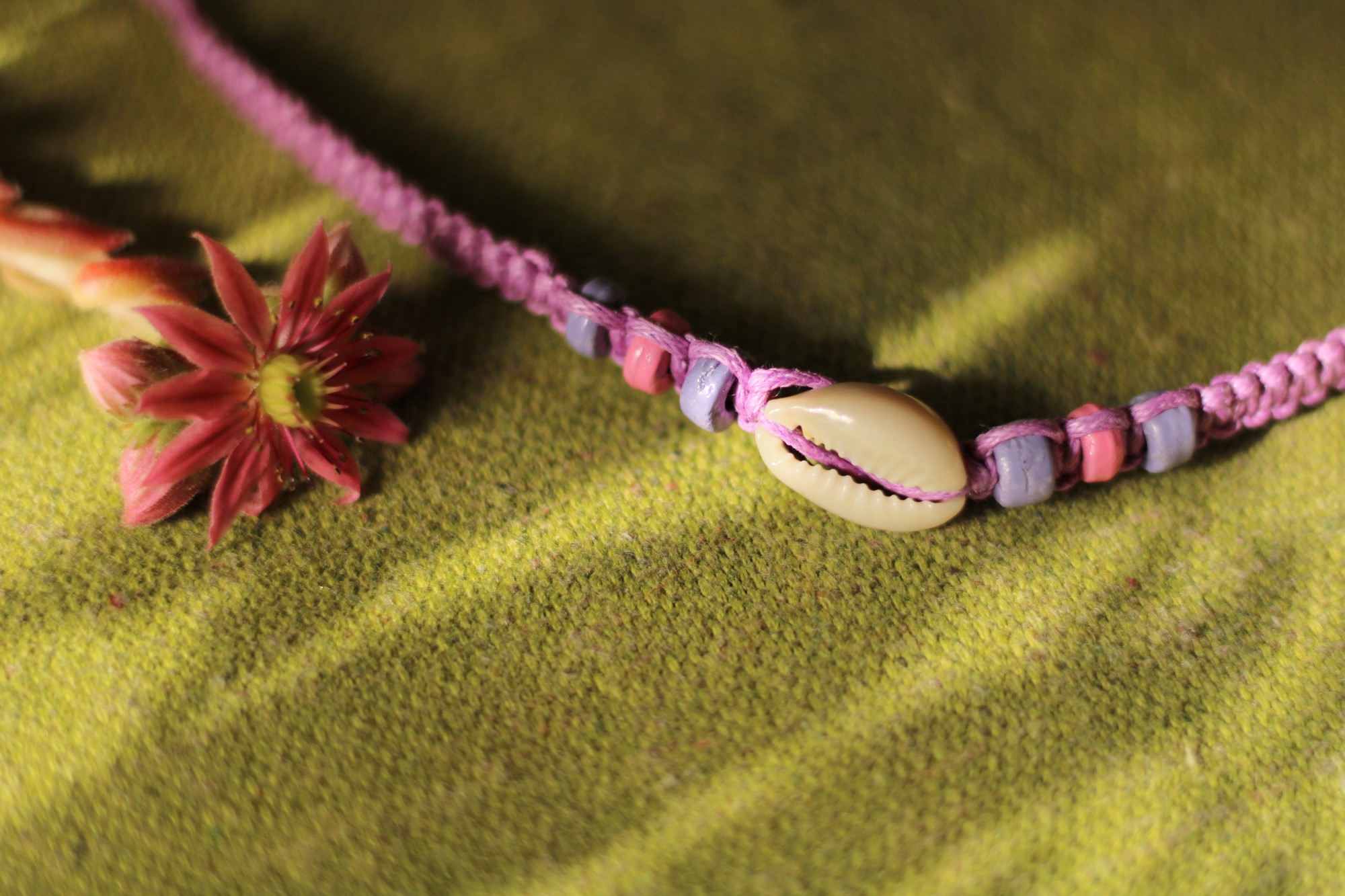 Armband mit Muschel, rosa, lila günstig bestellen