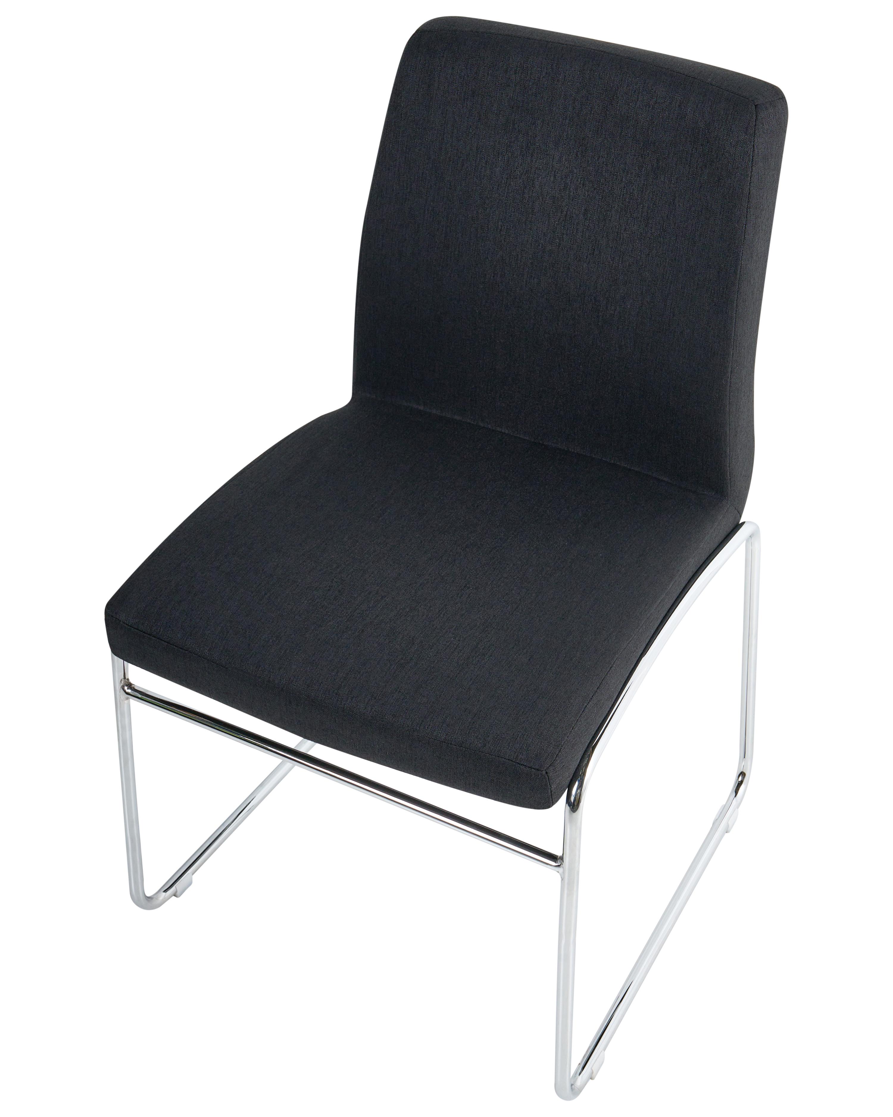Set van 2 eetkamerstoelen LECCO Stof Zwart