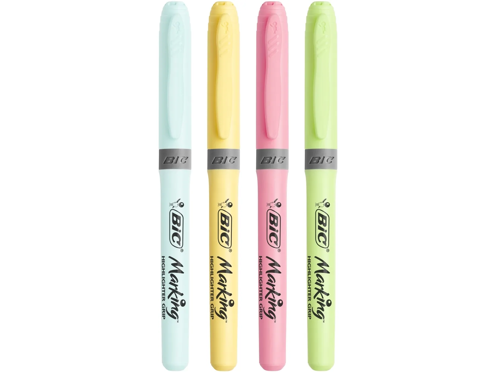 Overstregningspen BIC Highlighter Grip orange med skrå spids - (12 stk.)