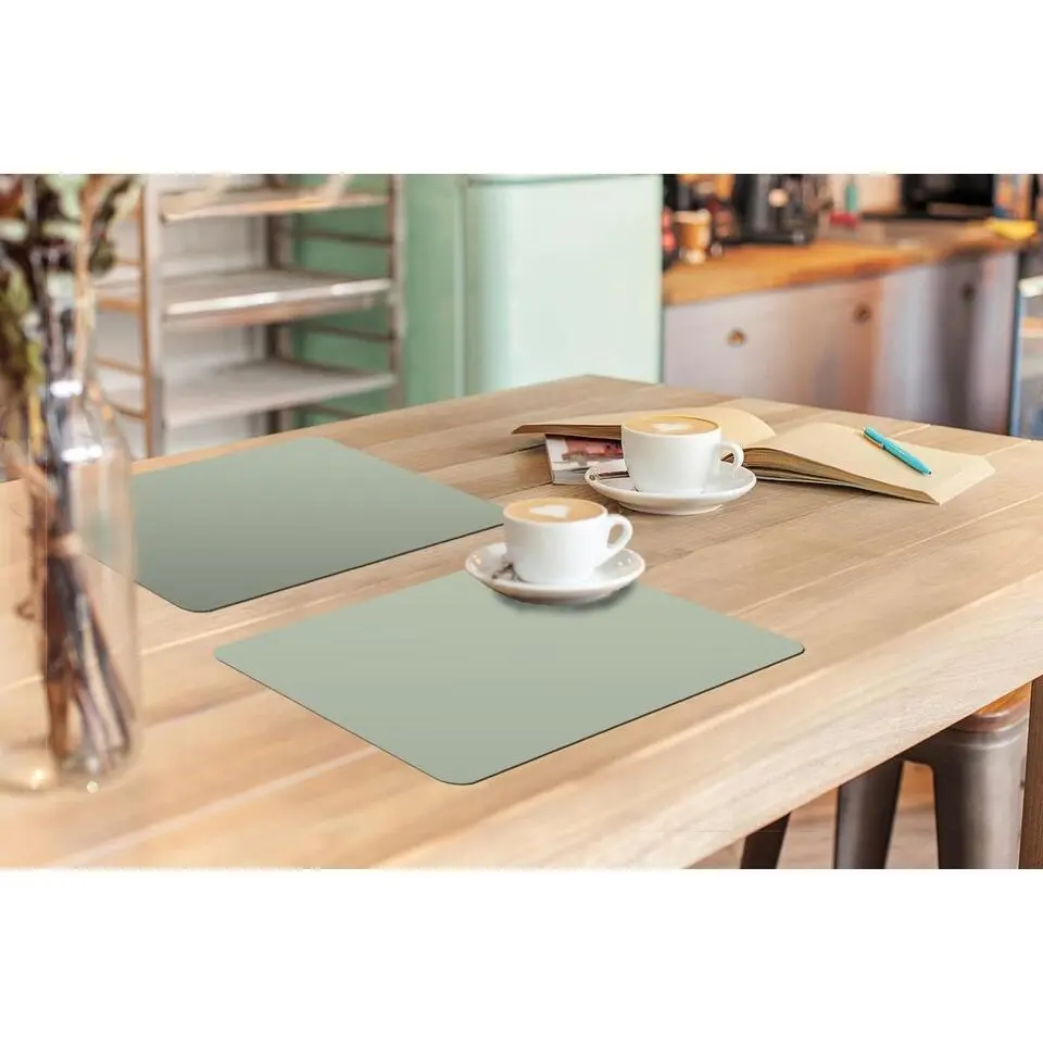 MuchoWow Placemat (6stuks) 45x30cm Mintgroen Effen kleur