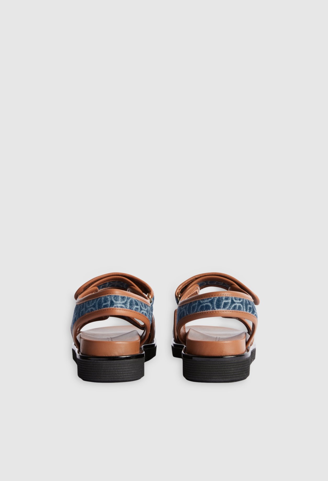 Sandales denim monogramme CP bleu