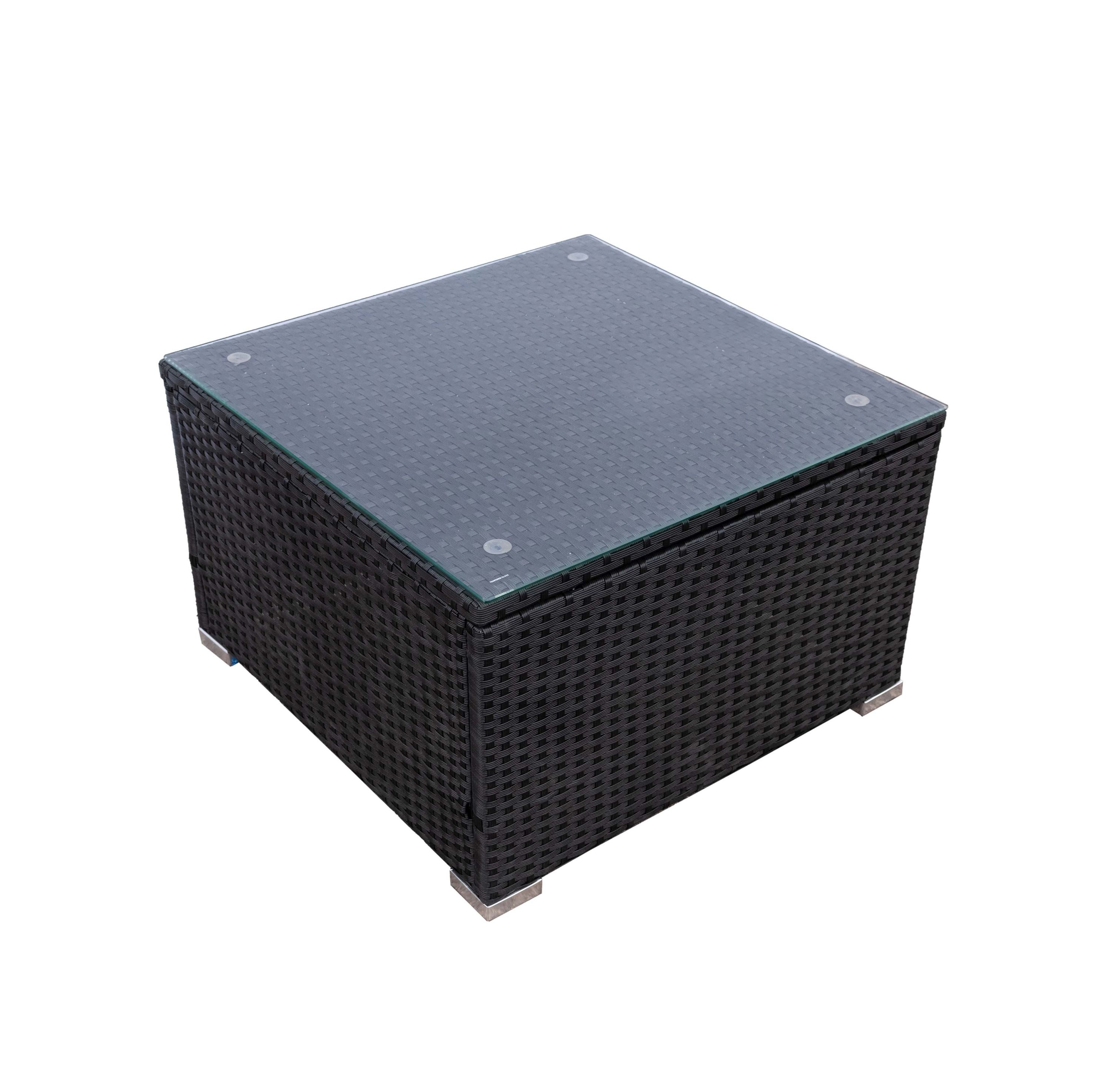 Rattanlounge SALERNO schwarz/anthrazit