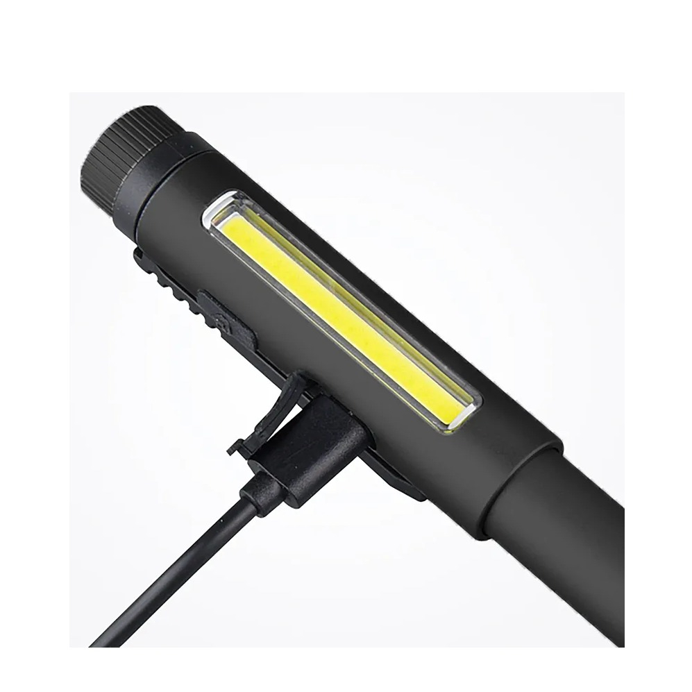 (200Lumen) WORKLIGHT 1W LED Akku Stiftlampe Handleuchte Taschenlampe mit Magnethalter / Clip (65 00164) - Schwarz