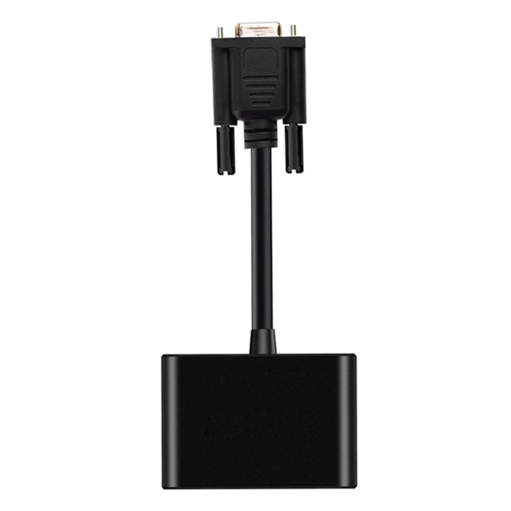 (20cm) VGA auf HDMI 1080p FullHD / VGA / 3.5mm Klinke Adapter - Schwarz