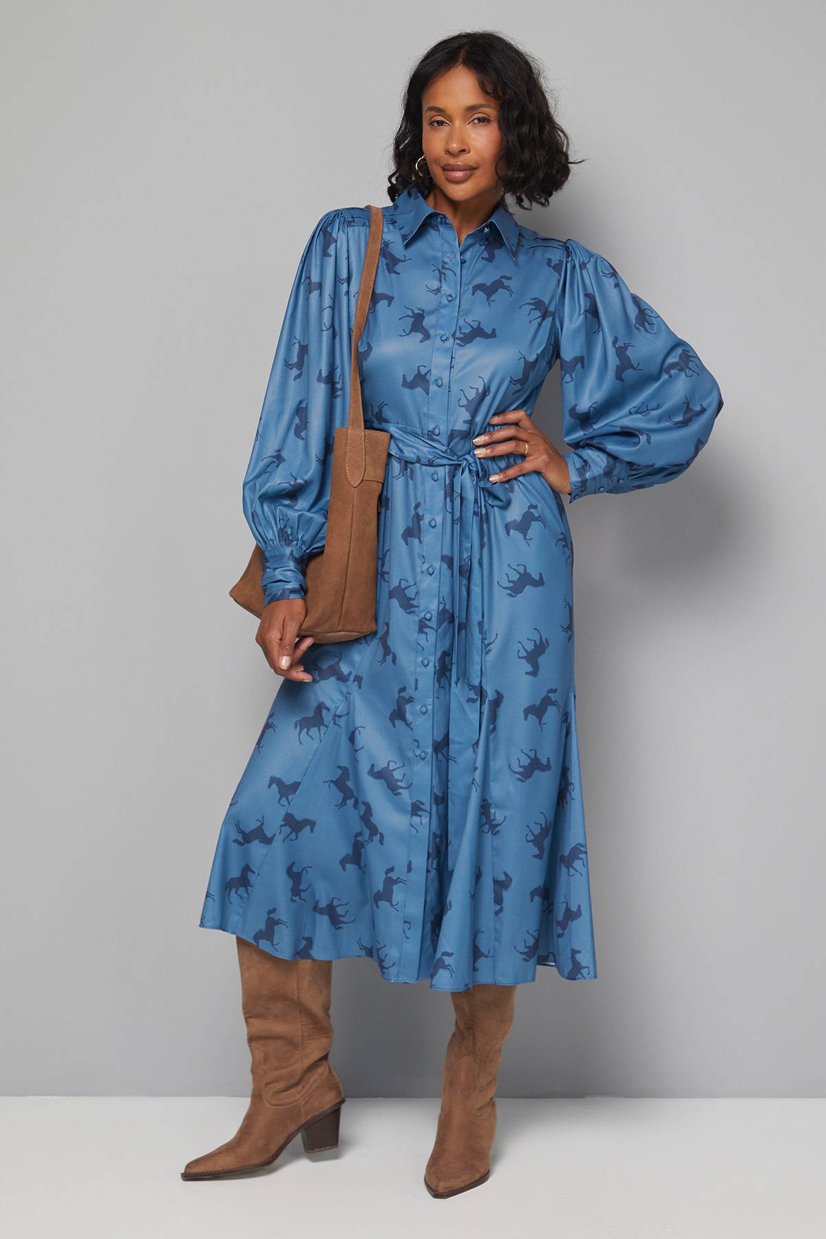 Wallis Robe Chemise Imprimée à Détails Plissés
