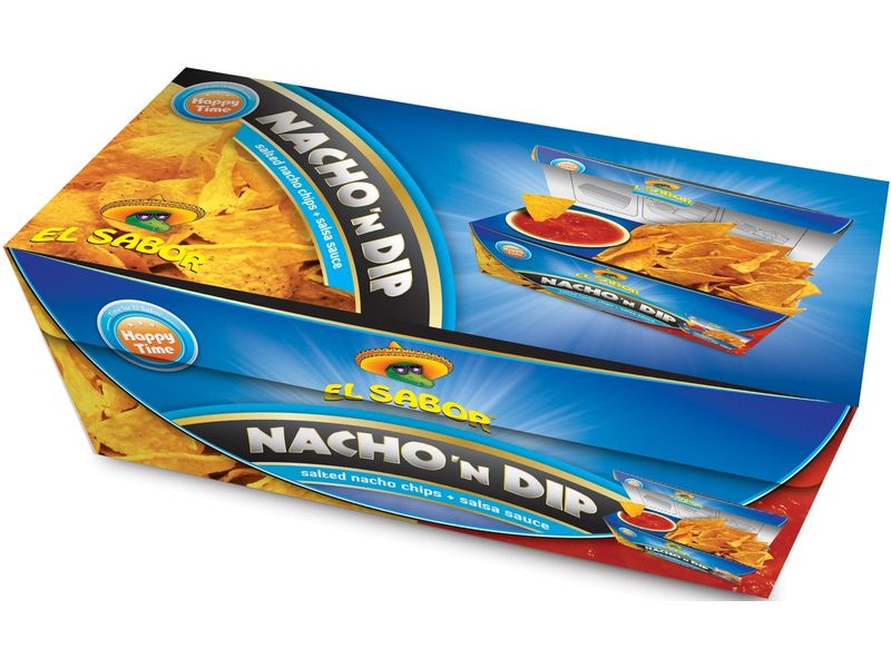 El Sabor Chips Nacho 'N Dip Salsa 175g Gesalzene Nacho-Chips mit Salsa-Sauce