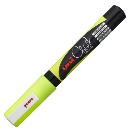 uni-ball Kreidemarker Uni Chalk PWE-3MS, mit Rundspitze, gelb