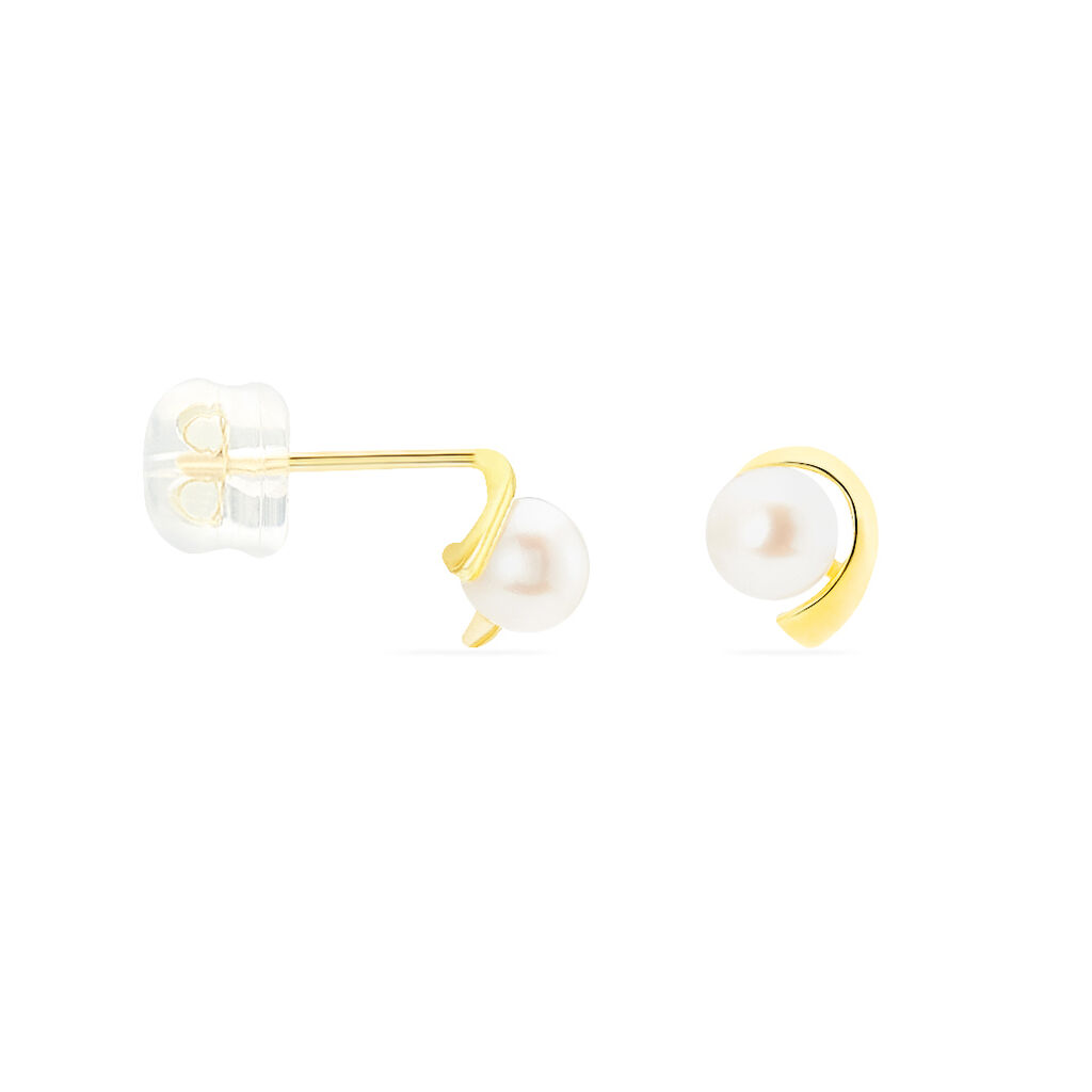 Boucles D'oreilles Puces Odelle Or Jaune Perle De Culture