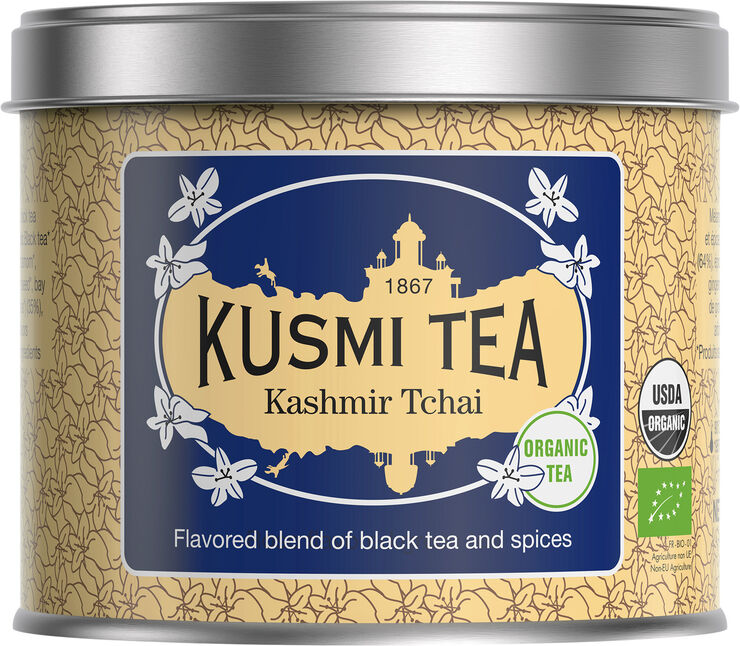 Kusmi Tea Organic Kashmir Tchai - Metal tin 100gr/3.5oz.