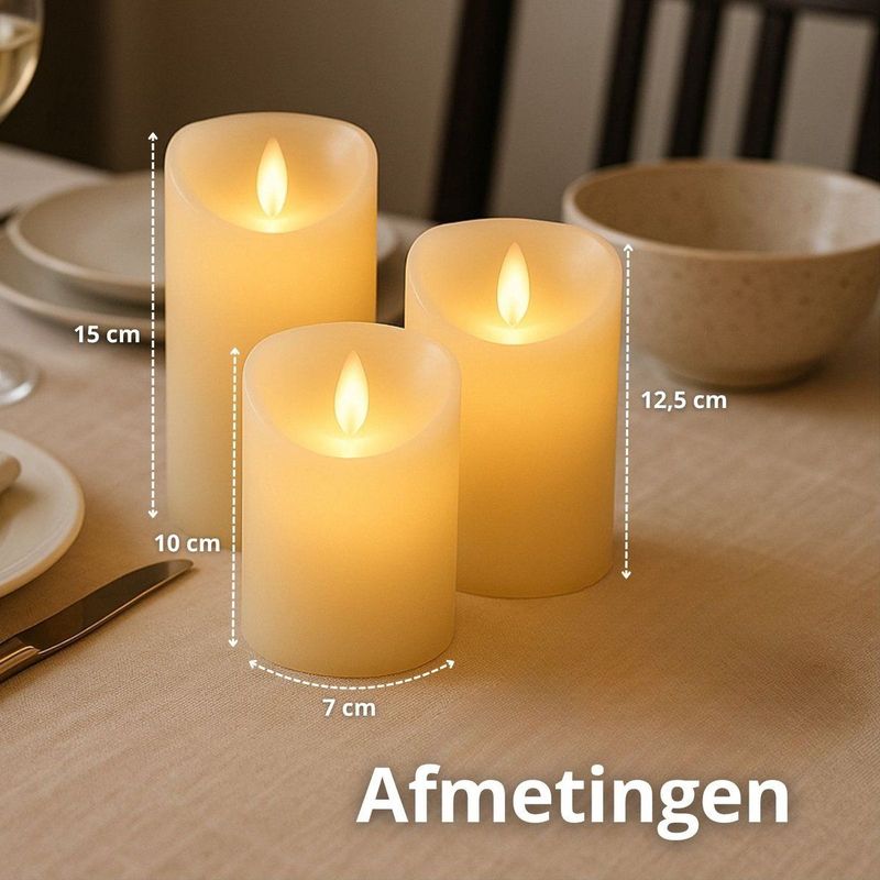 FlinQ - Oplaadbare Led Kaarsen - Warm Wit - 3-PACK