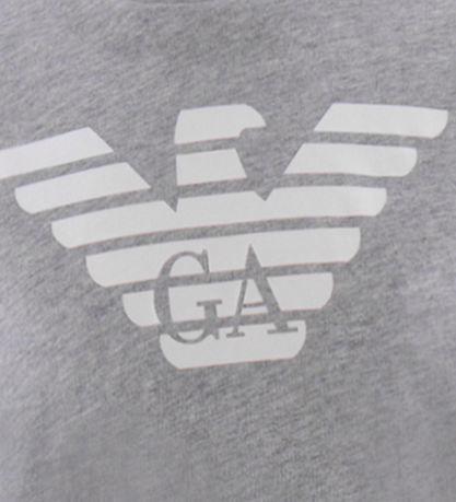 Emporio Armani T-shirt - Gråmeleret/Hvid m. Logo