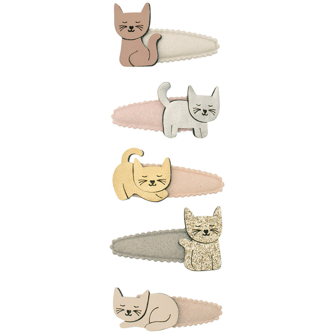 mimi & lula haarspeldjes kitty cat - pink multi - 5st
