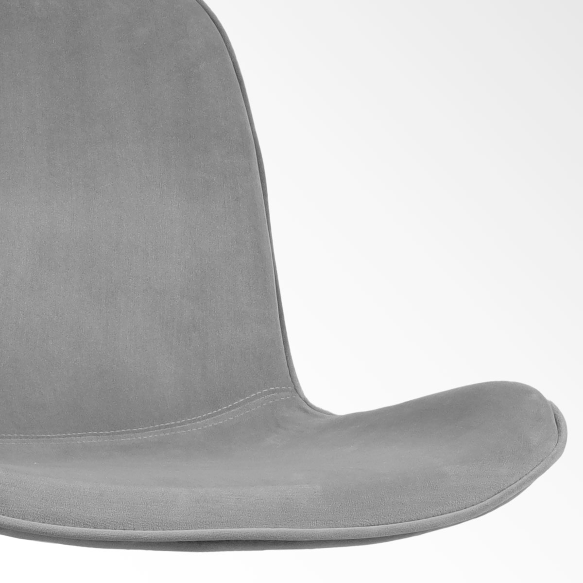 Barkruk Nino-Fé velvet grijs - zwart onderstel - 75 cm