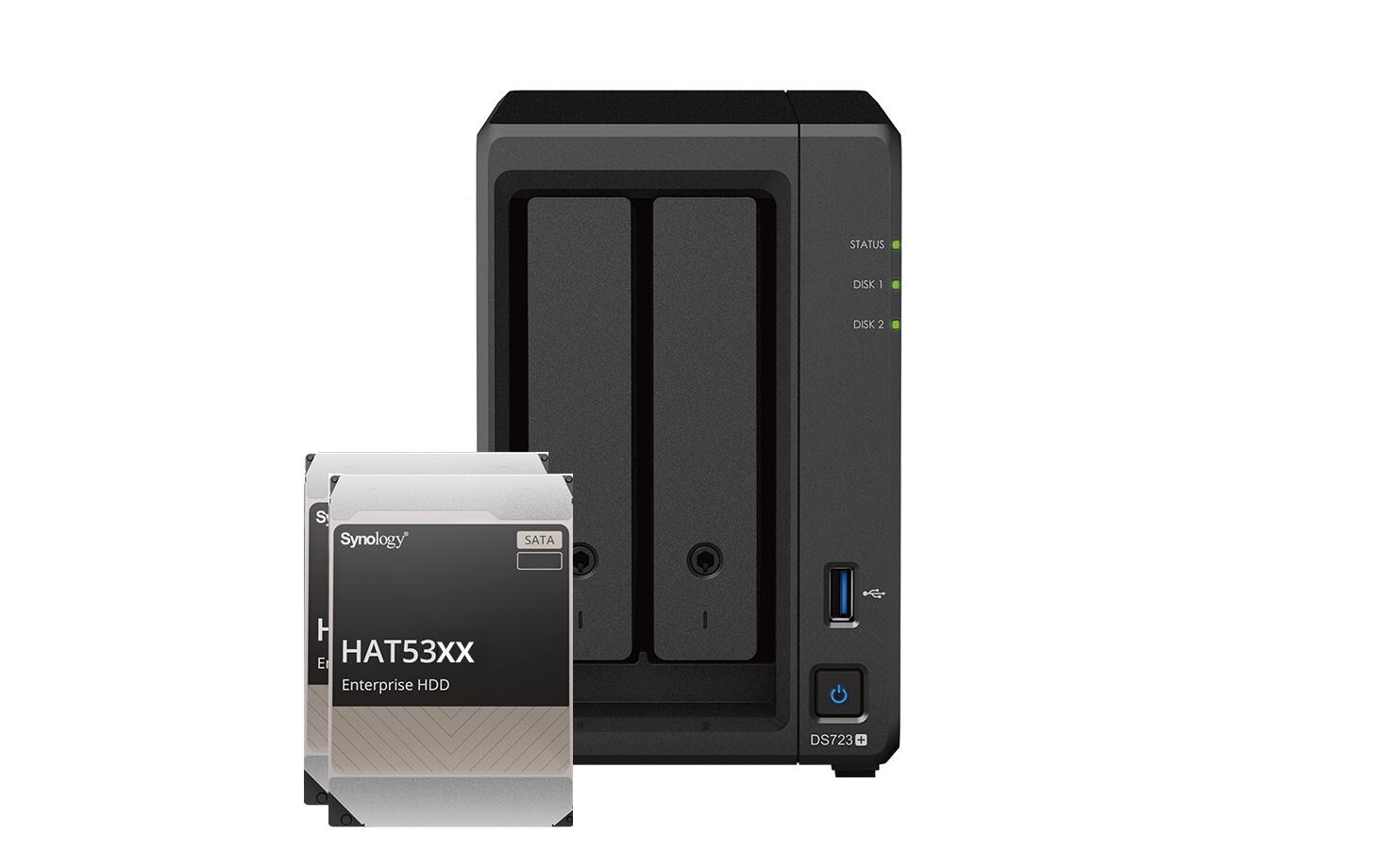 NAS DiskStation DS723+ 2-bay Synology Enterprise HDD 8 TB<br>Leistungsstarker NAS mit zwei Einschüben