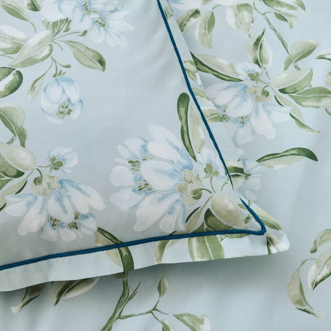 Housse de couette percale de coton (200 x 200 cm) Eléna Nil Verte
