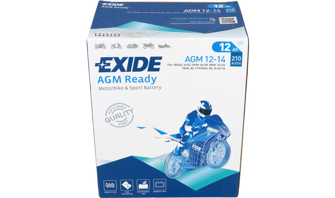 Batteri Exide 12V-12Ah AGM, F650 93-08