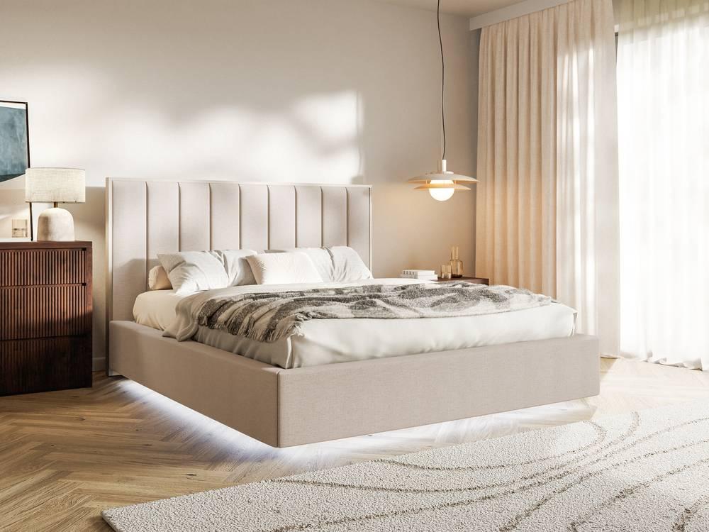 NADUVI Collection Bedframe Taavi chenille met verlichting 180 x 200 cm