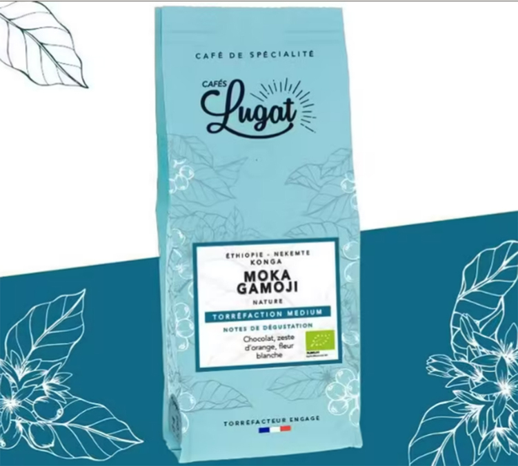 Café moulu universel  : Ethiopie - Moka Gamoji - 250 g - Cafés Lugat