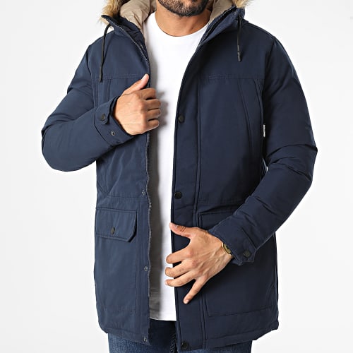 Parka Capuche Fourrure Winner Bleu Marine