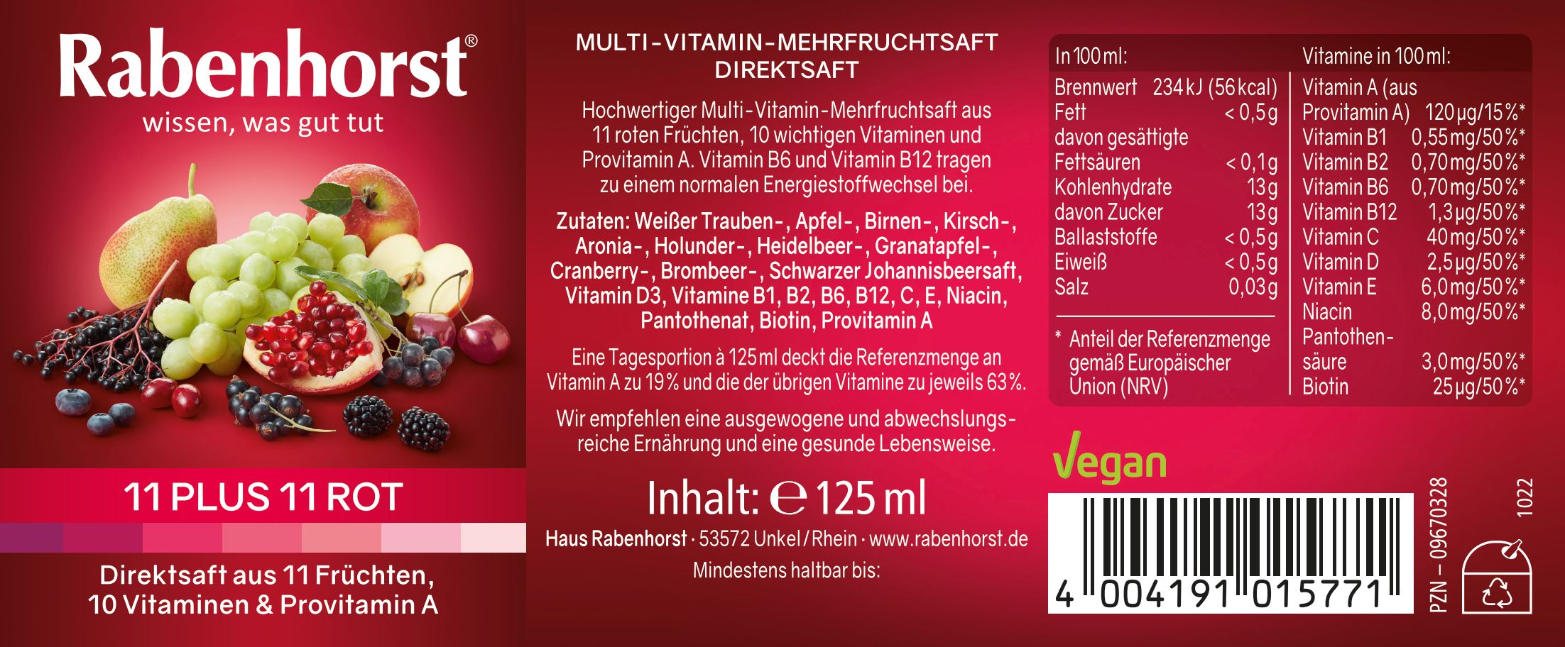 Rabenhorst 11 Plus 11 rot Mini
