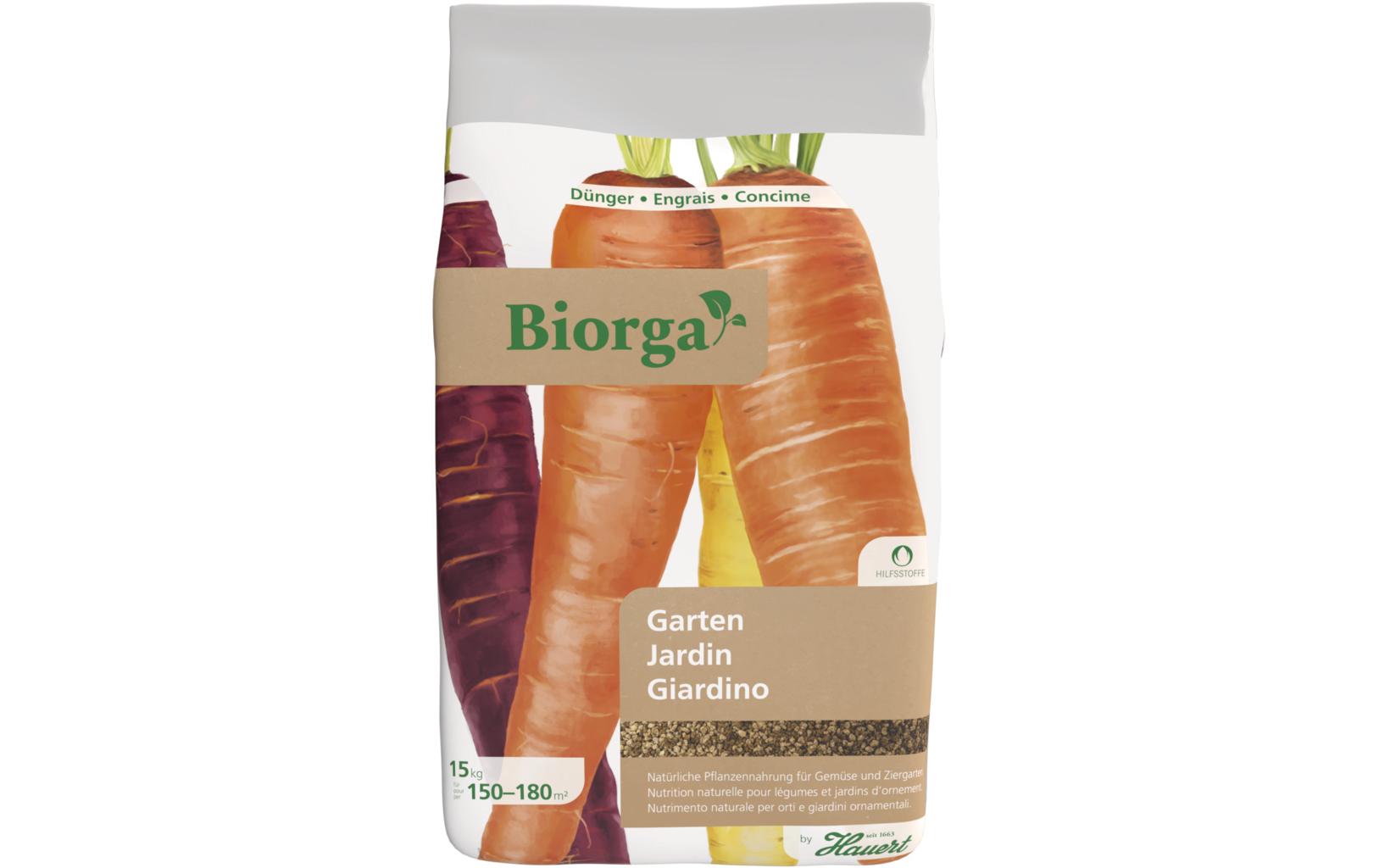 Biorga Gartendünger für Gemüse und Blumen, 15 kgGartendünger als Ergänzung von Kompost oder Mist