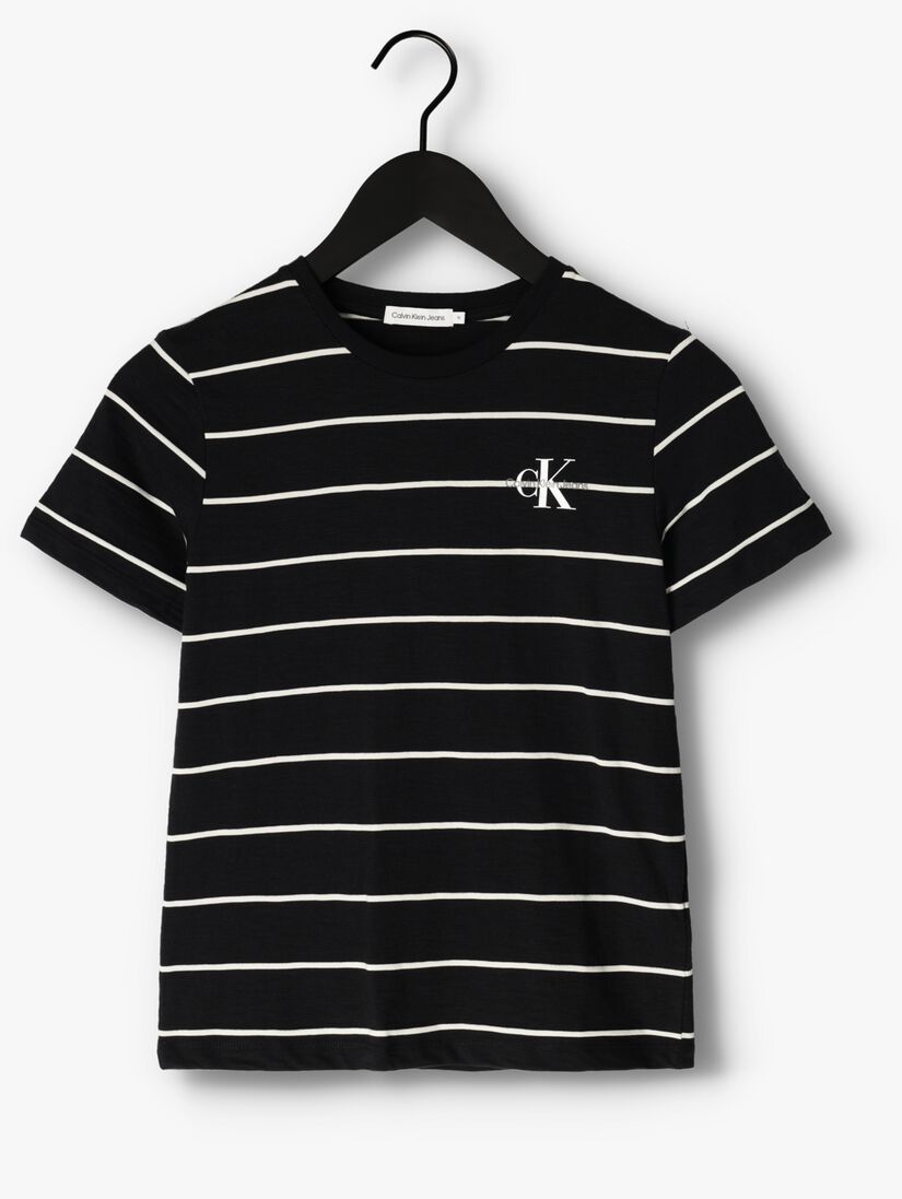 CALVIN KLEIN zwarte calvin klein t-shirt print sunreveal stripe ss tshirt