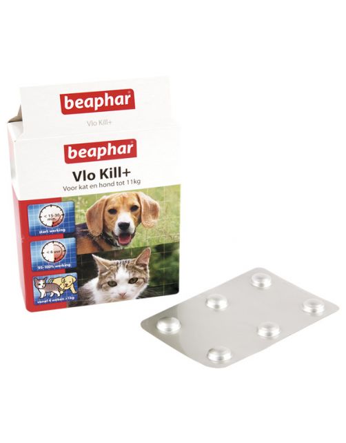 Beaphar Vlo Kill Hond En Kat Tot 11 Kg - Anti vlooienmiddel - 6 tab