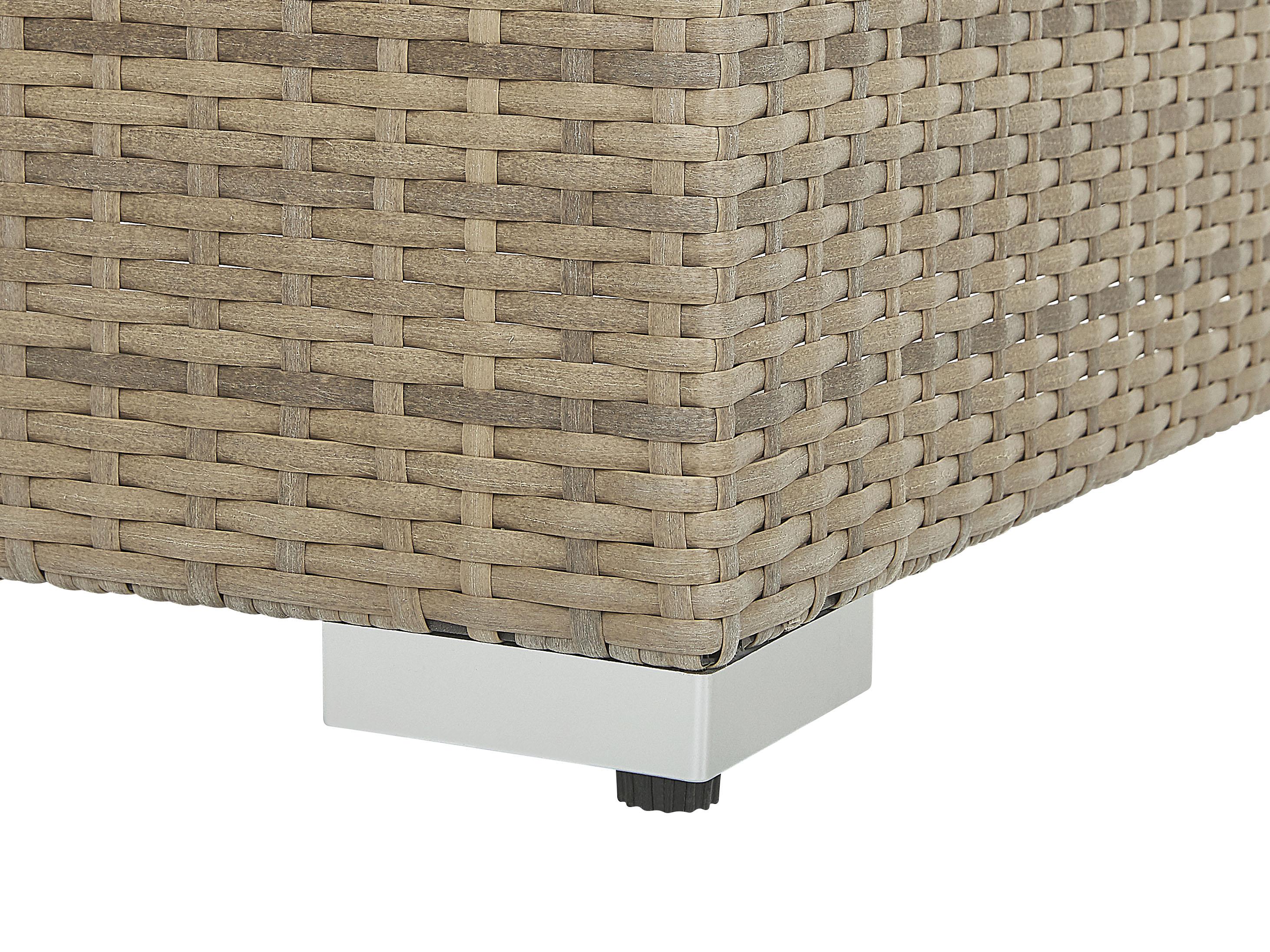 Loungeset met tafel 8-zits MAESTRO modulair PE rotan Lichtbruin