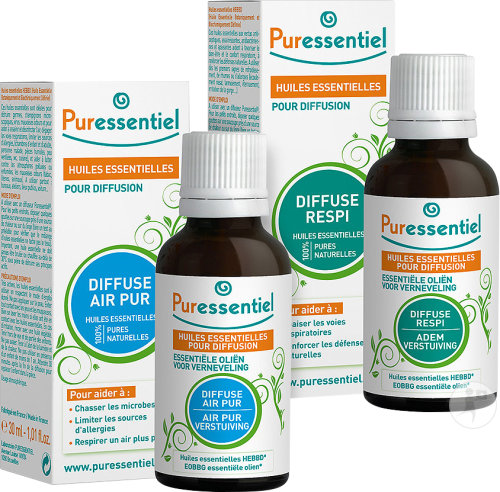 Puressentiel Coffret Huiles Essentielles Air Pur 30ml + Huiles Essentielles Diffuse Respi 30ml
