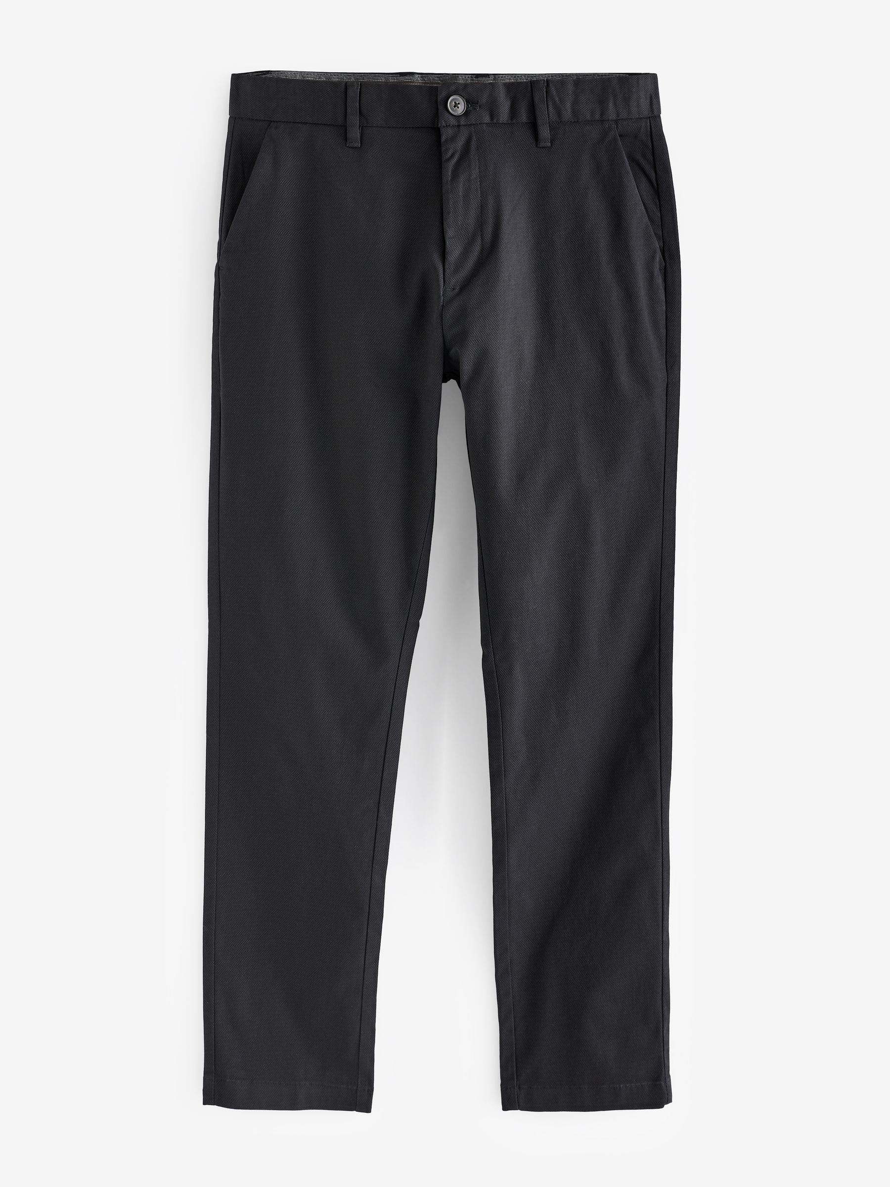 Zwart - Slim Fit - Zacht aanvoelende stretch-chino met print