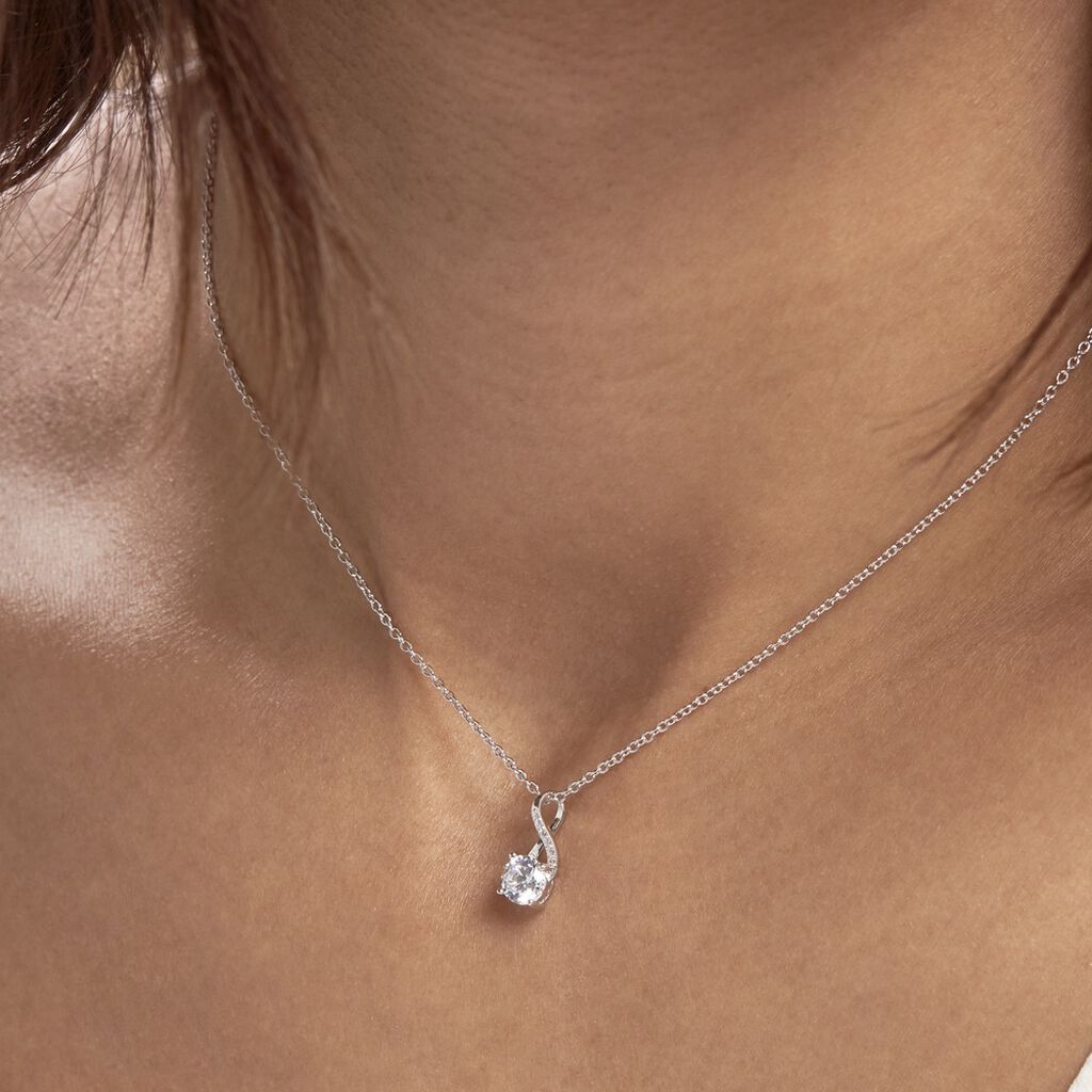 Collier Idylla Argent Blanc Oxyde De Zirconium