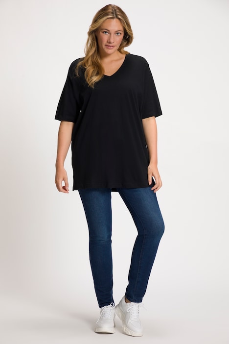 T-Shirt, V-Ausschnitt, Relaxed, Halbarm