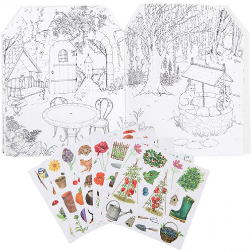 Moulin roty kleurboek met stickers de tuinier