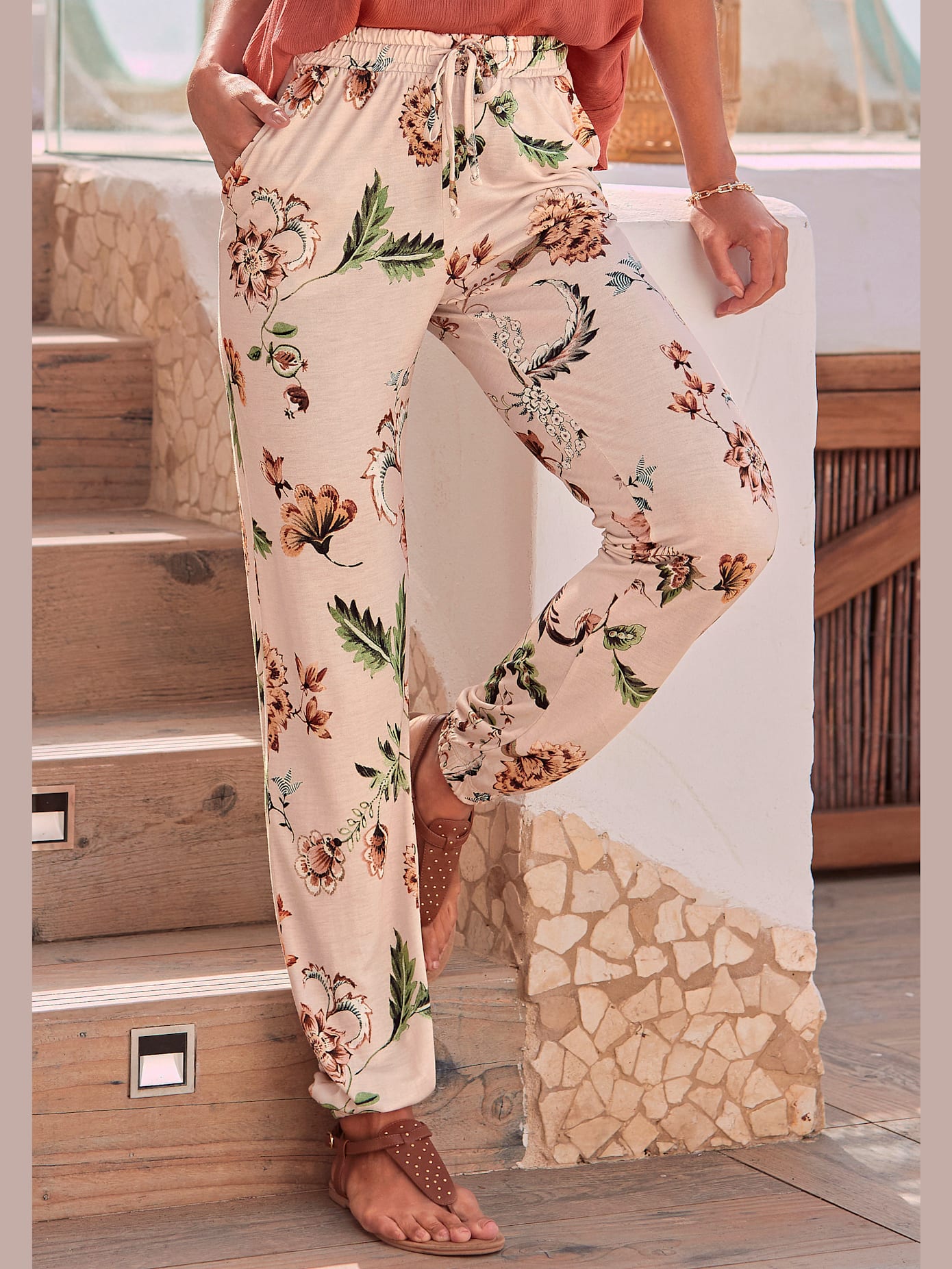 Pantalon en jersey pantalon décontracté facile à enfiler pour l'été