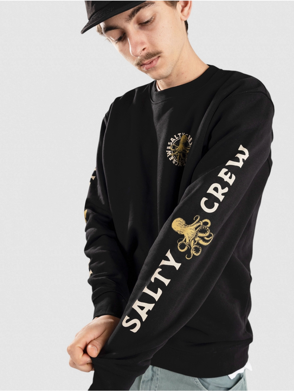 Salty Crew Tentacles Crew Fleece Sweater black