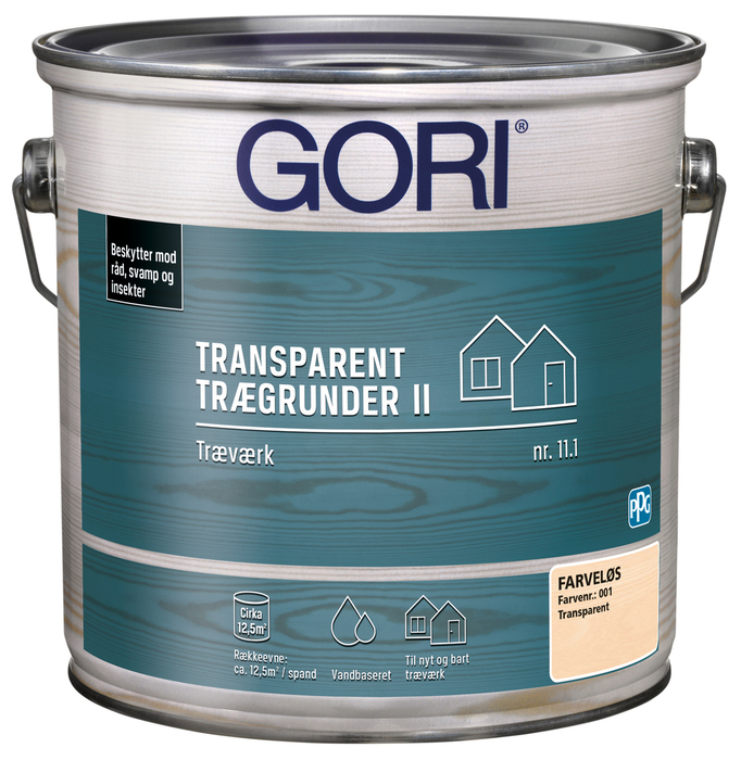 GORI 11 transparent trægrunder vandbaseret 2,5 liter