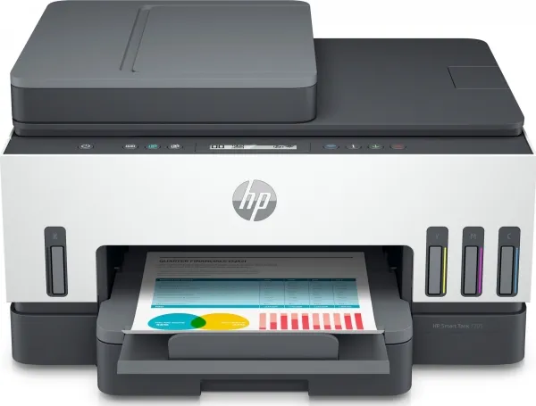 HP Smart Tank 7305 All-in-One - Multifunktionsprinter - farve - blækprinter - kan genopfyldes - Letter A (216 x 279 mm)/A4 (210 x 297 mm) (original) - A4/Legal (medie) - op til 13 spm (kopiering) - op til 15 spm (udskriver) - 250 ark - USB 2.0, LAN,