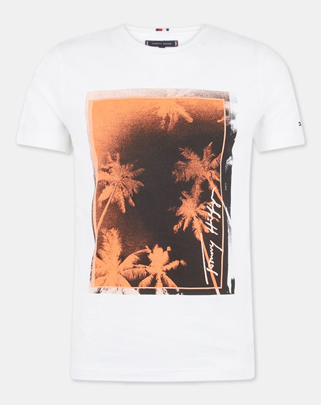 Tommy Hilfiger T-Shirt 100% Coton Bio Palm Photo blanc