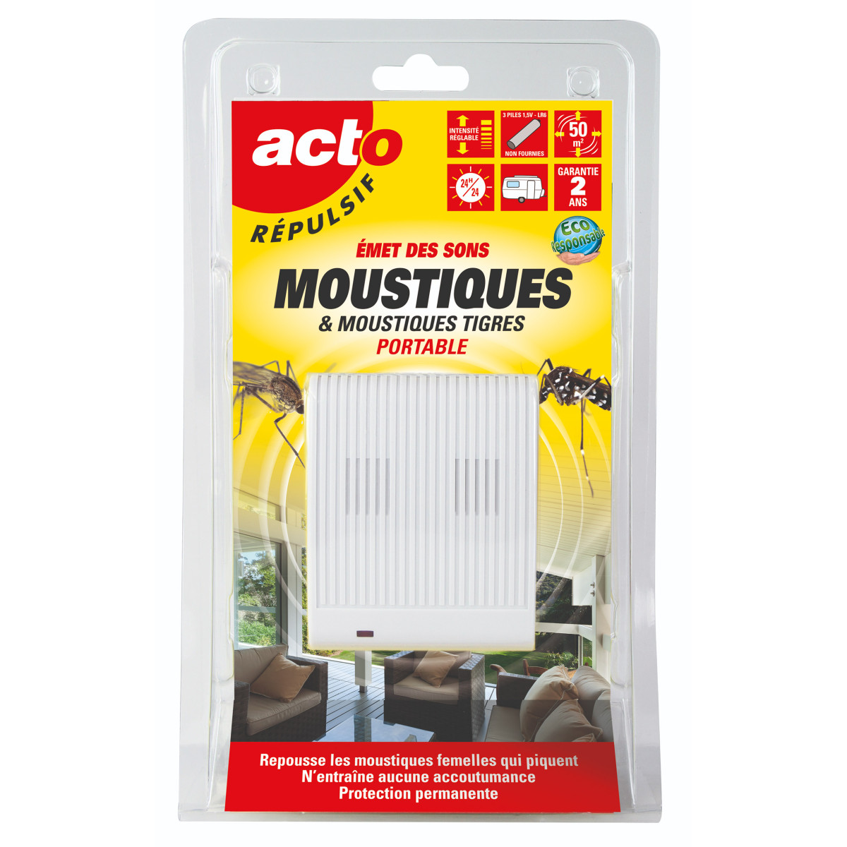 Répulsif ultrasons moustiques - protection efficace & portable contre les piqûre