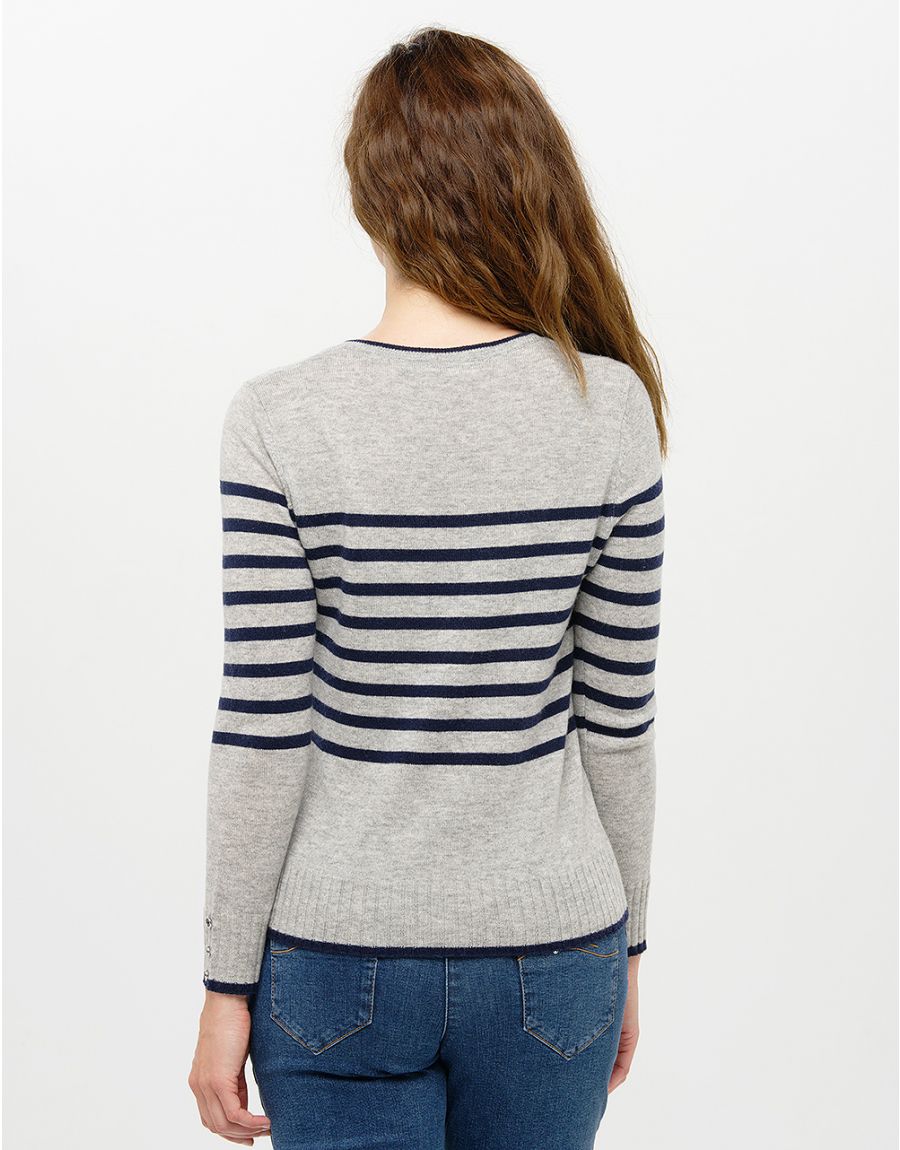 Pull rayé laine cachemire