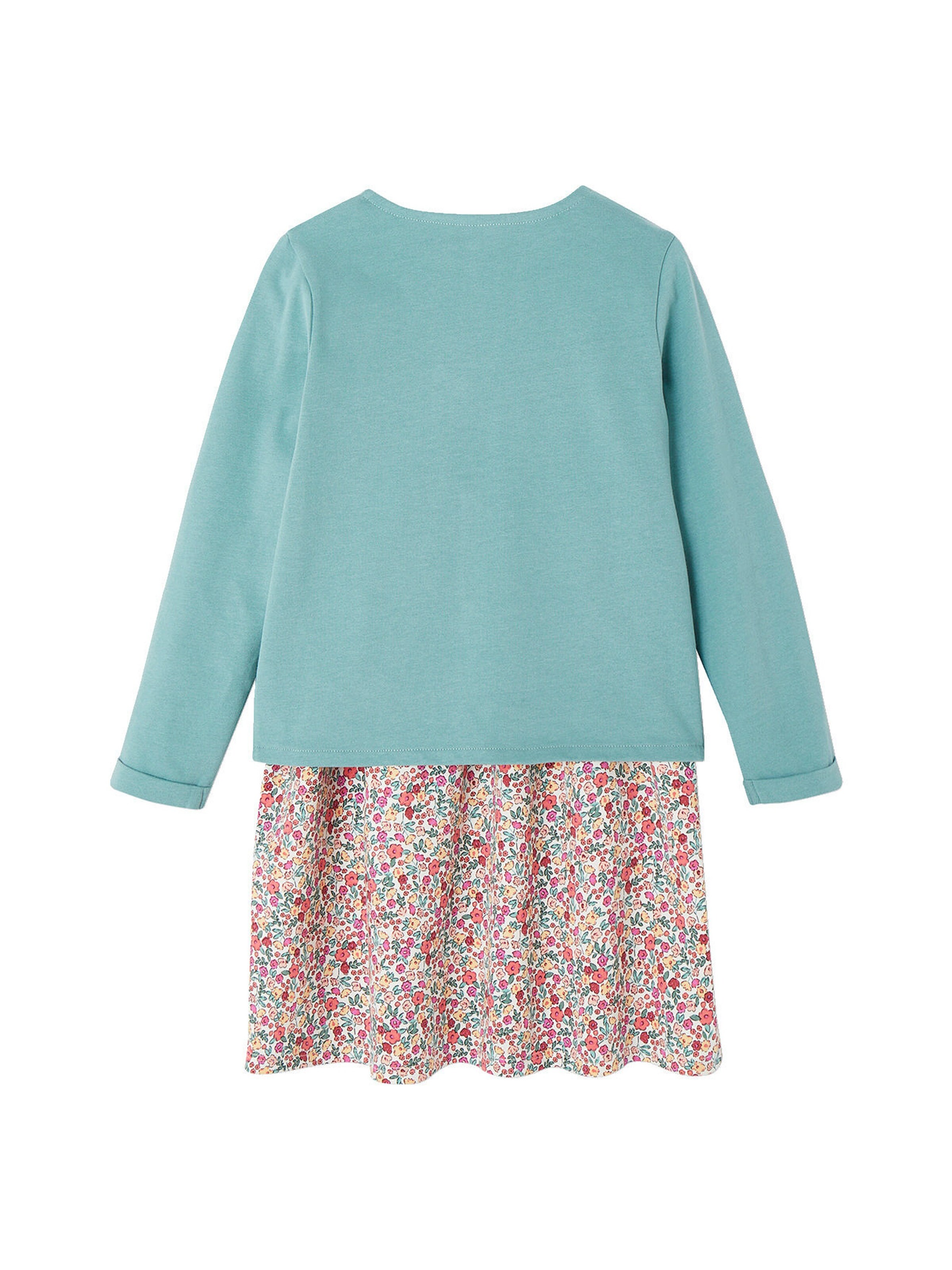Vertbaudet Mädchen-Set: Kleid + Cardigan smaragdgrün