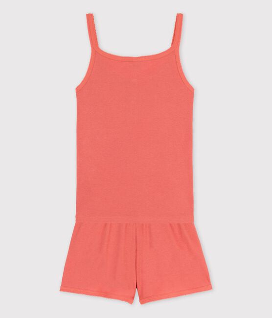 Pyjacourt uni papaye fille en coton lyocell