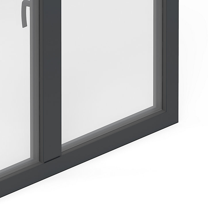 Fenêtre alu 2 vantaux oscillo-battant GoodHome gris - l.100 x h.135 cm
