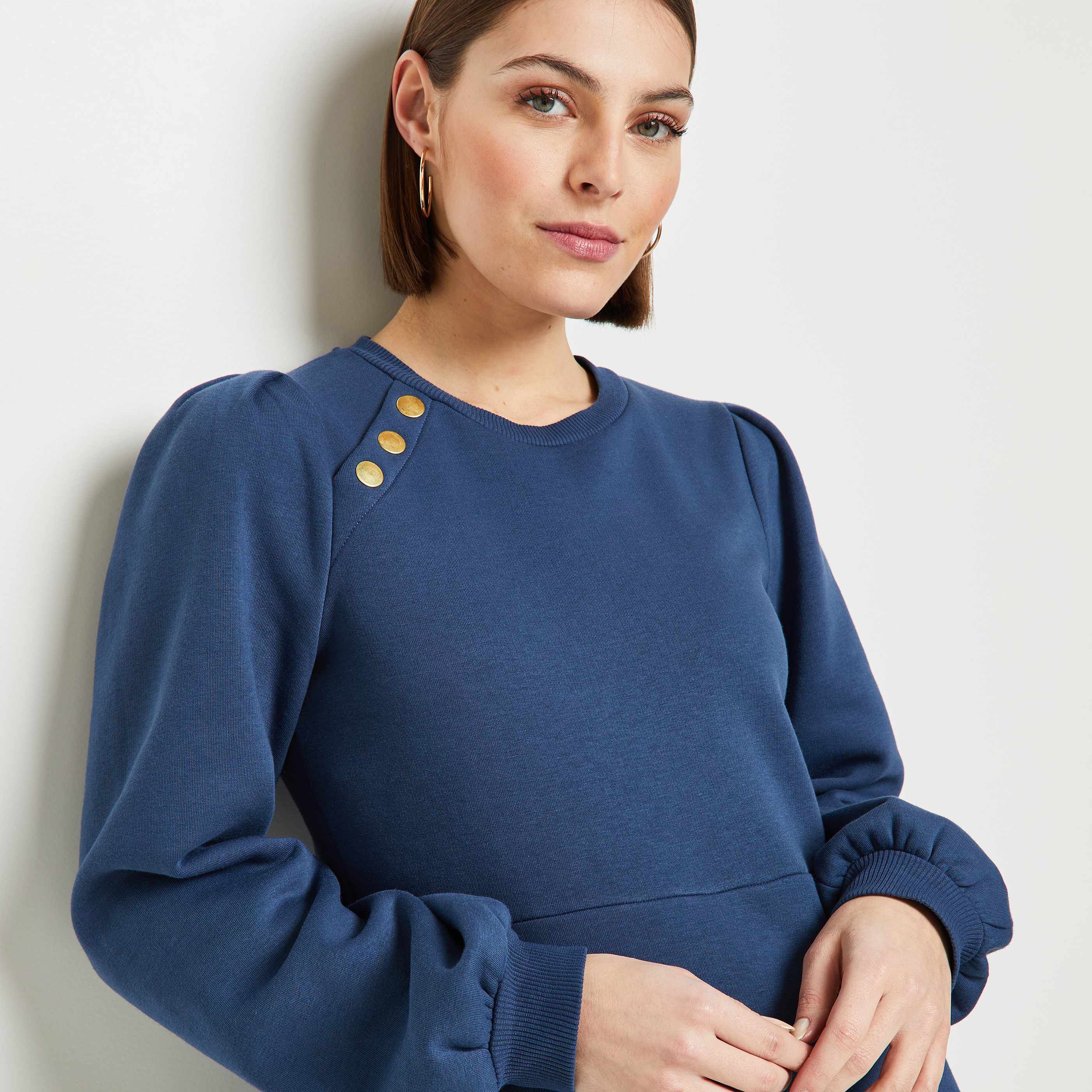 Robe manches bouffantes femme - MARINE